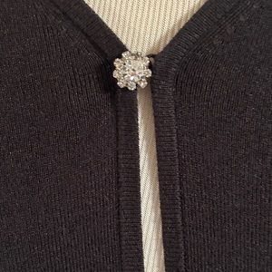 Black cardigan sweater with rhinestone Ann Taylor medium